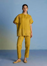 Aboli Patchwork Linen C-Ord Set-Ochre